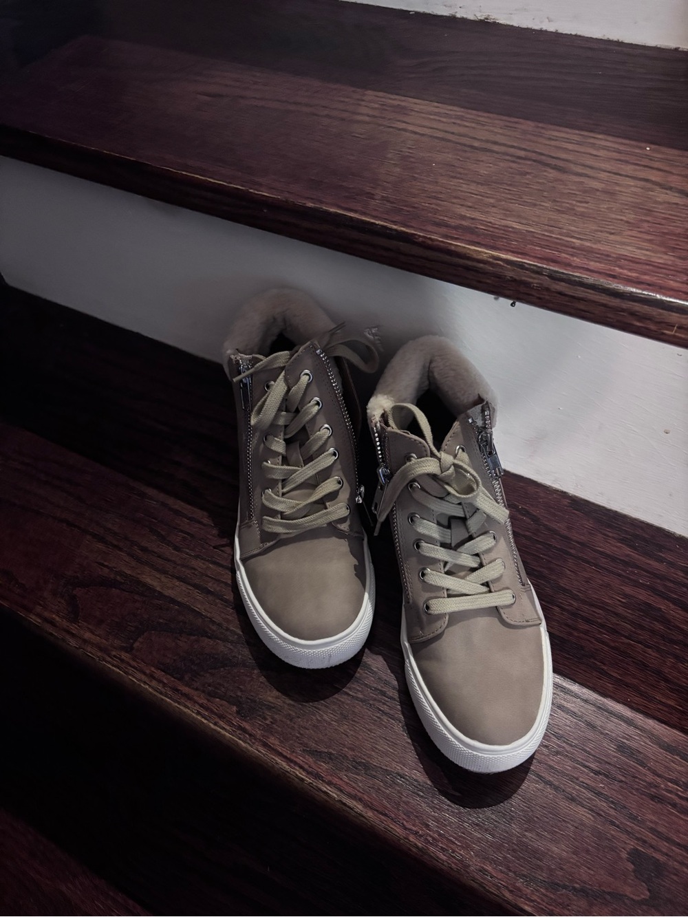 DV by Dolce Vita Taupe High-Top Sneakers with Shearling Lining - Picture 4 of 4
